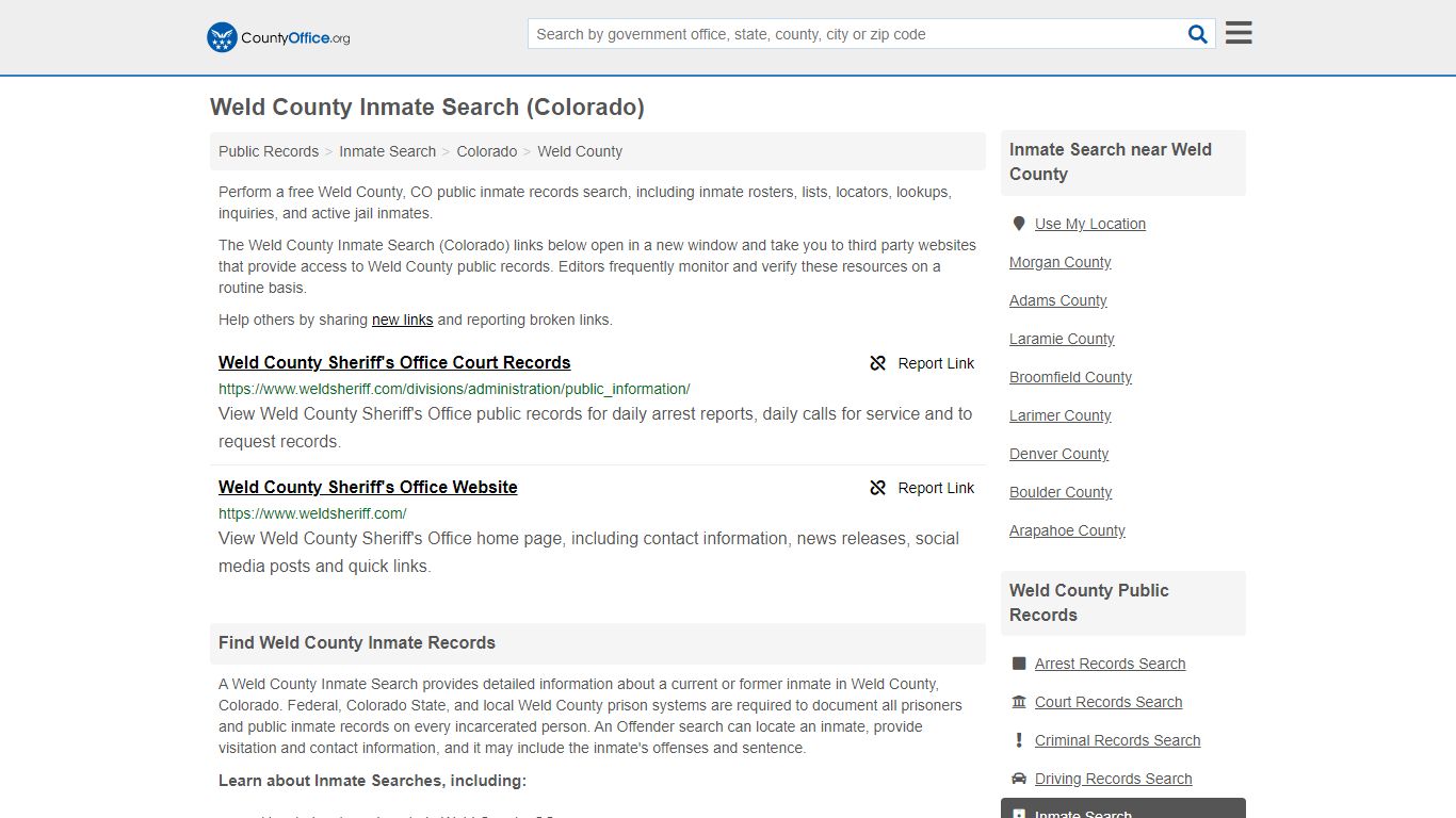 Inmate Search - Weld County, CO (Inmate Rosters & Locators)